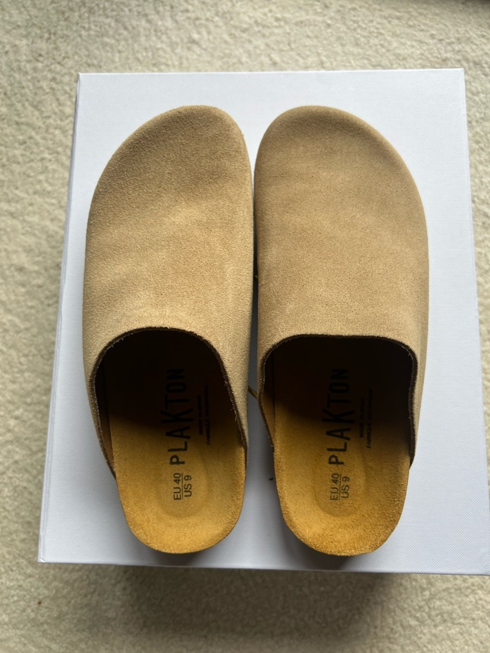 New Plakton suede Brooke mules 9